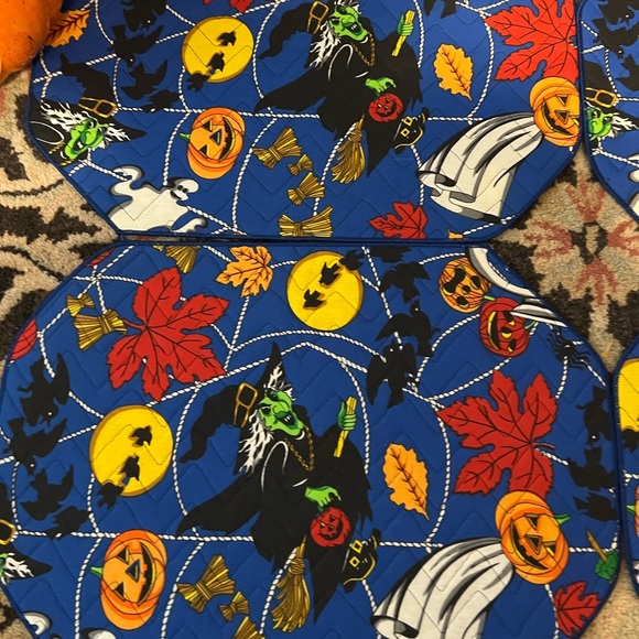 he cutest set of quilted fabric vintage Halloween placemat - Picture 4 of 15